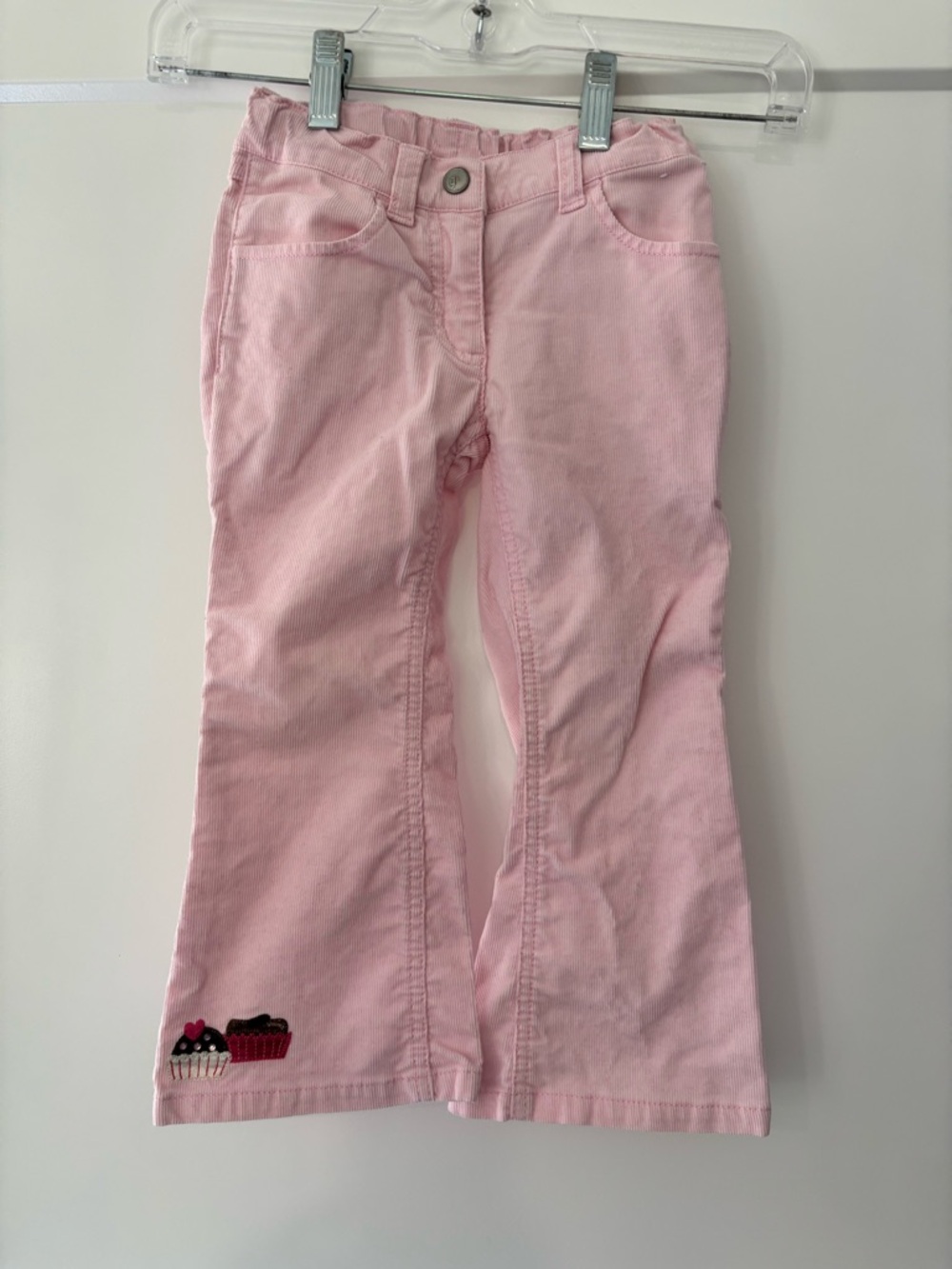 Vintage 2008 Gymboree Baby Pink Corduroy Baking Cupcake Embroidered Pant 3T